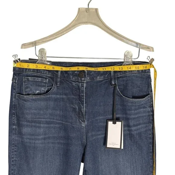 3x1 Midway Skinny Crop Jeans Womens Size 32 Dark Indigo Distressed Hem Denim - Picture 9 of 12